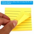 thumbnail image 4 of Uxcell 3" x 3" Lined Sticky Notes, Fluorescent Colored Self-Stick Note Pads 100 Sheets/Pad, Yellow, 3 Pack, 4 of 5