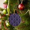 thumbnail image 4 of Halloween Hunted Damask Ghost Christmas Ceramic Ornament 2025,3" Round Xmas Tree Hanging Accessories with Gold Ribbon, 4 of 5