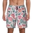 thumbnail image 3 of Uemuo Flower Leaves Pattern Mens Swim Trunks Quick Dry Board Shorts with Mesh Lining, Stretch Beach Shorts Quick Dry No-Chafing Board Shorts-Large, 3 of 9