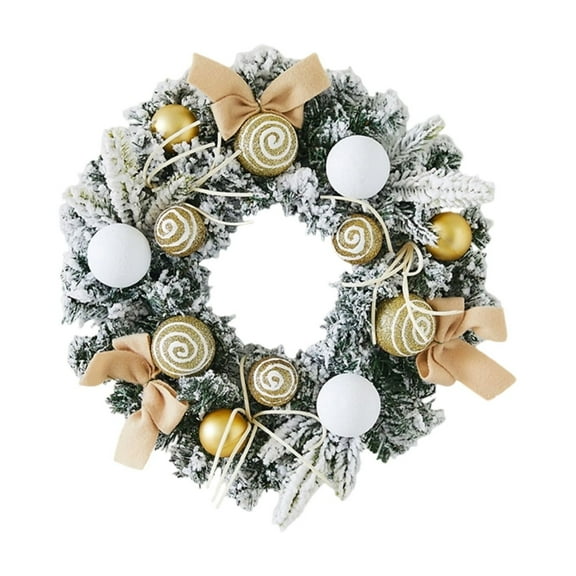 Christmas Wreath for Front Door, Red PVC Holiday Wall Hanging Decor for Indoor Outdoor Entryway Decorations(Yellow)