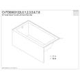 thumbnail image 2 of Aqua Eden CVTDE603122L2 60" Acrylic Rectangular 3-Wall Alcove Tub, Left Hand Drain, Glossy White/Polished Brass, 2 of 4