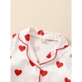 thumbnail image 6 of Suealasg 2Pcs Kids Girls Pajama Set Long Sleeve Heart Print Shirt+ Elastic Waist Pants Sleepwear Nightdress Little Girls Valentine's Day Nightwear Loungewear, 6 of 9