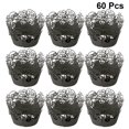 thumbnail image 2 of 60pcs Cupcake Wrappers Cake Wrappers Hollow out Pattern High Temperature Resistance for Cake (Black), 2 of 8