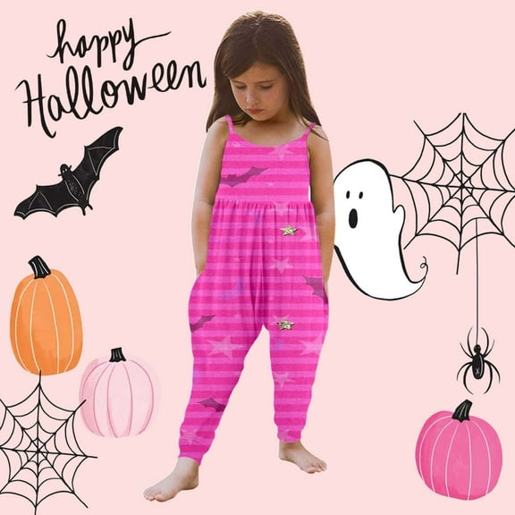 SNKSDGM Toddler Romper 3T Long Sleeve Girls' Print Tank Jumpsuit Romper with Harem Pants 7-8Years