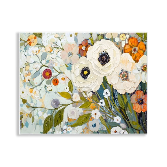 Stupell Industries Blooming Round Flowers Arrangement Abstract Painting Unframed Art Print Wall Art, 14 x 11