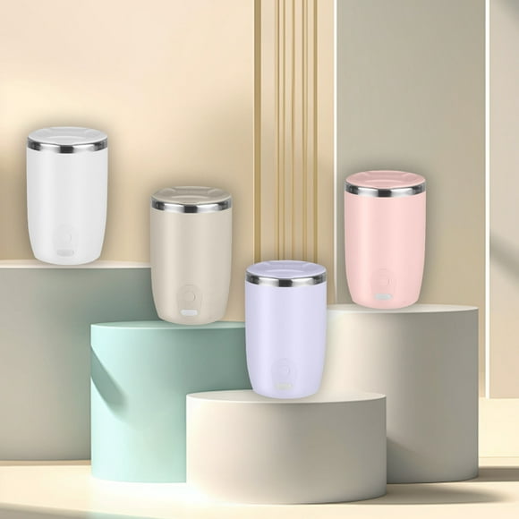 Xihbxyly Taza Mezcladora de Café Automática, Rotación Magnética, Funcionamiento Sin Cuchara, Licuadora para Batidos de Proteínas, Ideal para El Gimnasio, Oficina En Casa, Regalo Original, 400 Ml, Bei