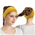 thumbnail image 2 of JDEFEG Sports Headbands for Women Yoga Moisture Wicking Workout Headbands for Running Cycling Football Yoga Hairband for Men Sport Non Slip Sweat Hair Wrap for Girls Yellow, 2 of 3