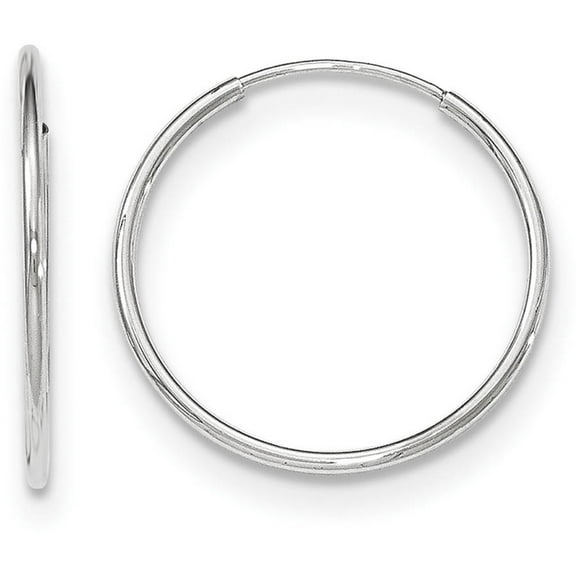 Primal Gold 14 Karat White Gold Endless Tube Hoop Earrings