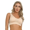 thumbnail image 6 of CHICTRY Womens Seamless Sports Fitness Bra Bustier Bra Removable Cup Pads Tank Top Skin L, 6 of 7
