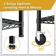 thumbnail image 5 of Ktaxon 5 Tier Wire Shelving with Wheels, 55"W x 23.6"D x 75.6"H Multifunctional Storage Rack Metal Garage Shelves Organizer, Capacity for 3200lbs, Black, 5 of 12
