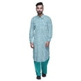 thumbnail image 2 of Atasi Mens Rayon Pathani Kurta Solid Salwar Set Printed Punjabi Kurta For Men, 2 of 5