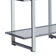 thumbnail image 4 of 79 Inch Bookcase, Metal Frame, Tempered Glass Shelves, Polished, Silver, 4 of 6