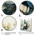 thumbnail image 3 of Designart "Peacock in Blue Ink Serene Beauty IV" Animals Canvas Wall Art, 3 of 5