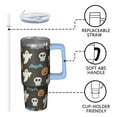 thumbnail image 3 of 30oz Halloween Tumbler with Handle, Haunted Pumpkin Bat | Print | Halloween Gifts for Women & Girls | with Lids and Straws | Stainless Steel Insulated | Coffee Travel Mug, 3 of 5