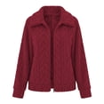 thumbnail image 7 of Edvintorg Outerwear for Women Plus Size Fleece Long Sleeve Zip up Jacket Fall Winter Loose Collared Coat with Pocket Women Clothing S-3XL Red, 7 of 7