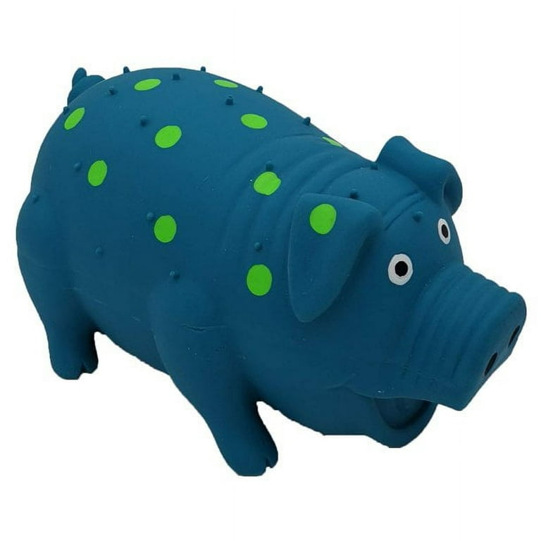 Dog Squeeze Toy,Squeaky Pig Dog Toys, Blue Latex Grunting Pig Dog Toy  Anxiety Relief for Dog Puppy Chew Toys,Green 