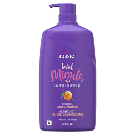 For Damage - Aussie Paraben-Free Total Miracle Shampoo w/ Apricot & Macadamia, 26.2 fl (Best Shampoo To Repair Damaged Hair)