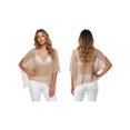 thumbnail image 2 of LMLYSoH Women Knit Poncho Loose Solid Boat Neck Asymmetrical Coverup Tops Casual Shrug Sweaters, 2 of 8