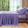 thumbnail image 4 of SONORO KATE 6 Pieces Bamboo Bed Sheets Set, Luxury Rayon Derived - Deep Pockets - Wrinkle Free - Extremely Soft, King, Lavender, 4 of 6