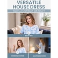 thumbnail image 5 of Casual Nights Women's Snap Front House Dress, Lightweight Short Sleeve Cotton-Poly Knit Duster Robe with Pockets, Mid-Calf, Plaid Light Blue XX-Large, 5 of 6