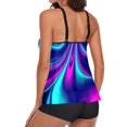 thumbnail image 4 of iTNHFP Maillots de Bain Femmes Plus Plus Deux Dos Bretelles Robe de Bain Ensemble Taille Maillots de Bain Imprimés Tankinis Ensembles, 4 of 6