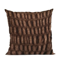 Plutus Brown Plush Pelt Animal Faux Fur Luxury Throw Pillow - Double sided 24" x 24"