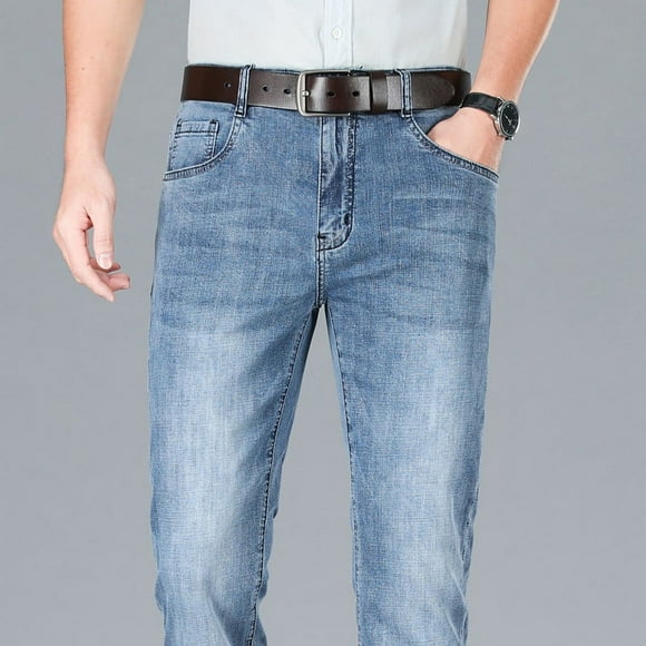 Low Rise Boot Cut Jeans – Men’s Relaxed Fit Denim BLUE SIZE 38