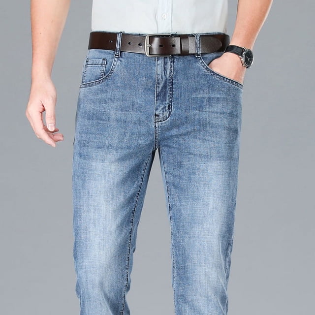 Low Rise Boot Cut Jeans – Men’s Relaxed Fit Denim BLUE SIZE 38