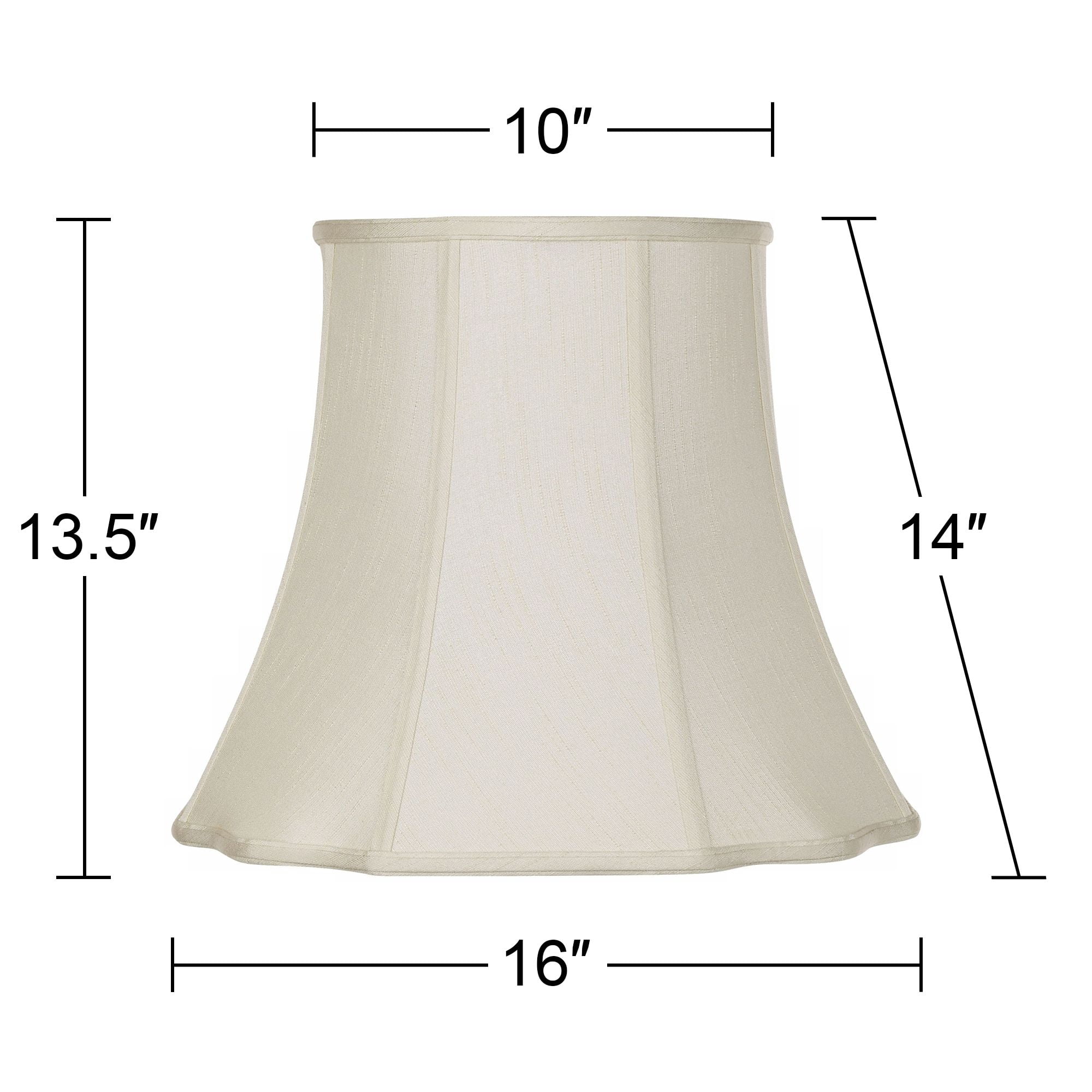 Imperial Shade Set of 2 Creme Medium Cut Corner Lamp Shades 10" Top x 16" Bottom x 14" High (Spider) Replacement with Harp and Finial