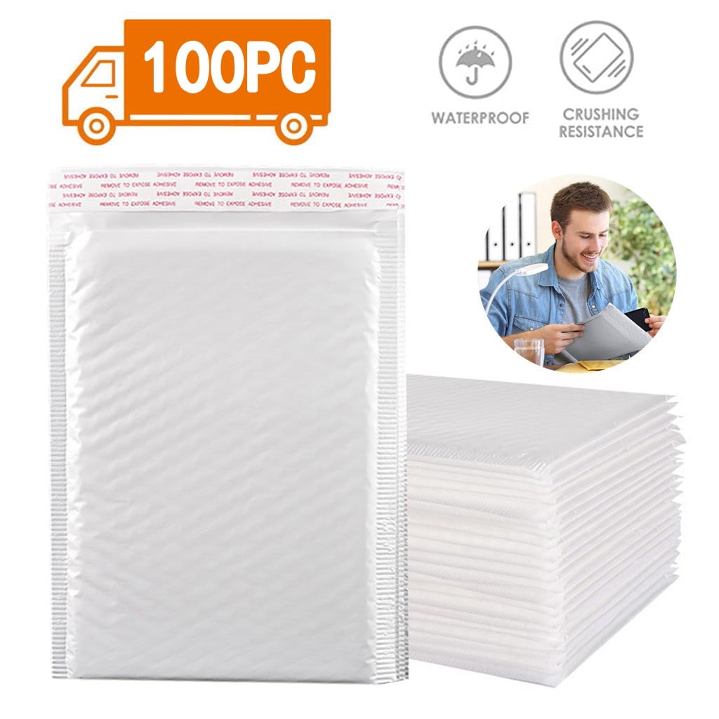Bubble Mailers Padded Envelopes Lined Poly Mailer Self Seal White 100PCS Walmart Canada
