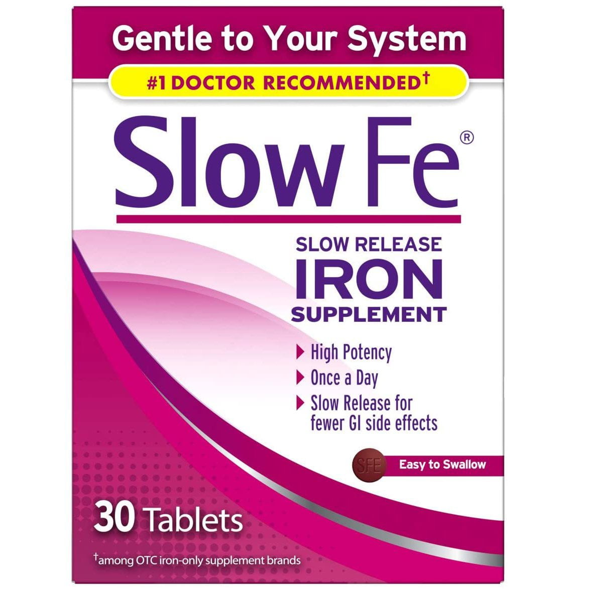 Slow Fe Slow Release Iron, Tablets 30 ea (Pack of 4)