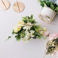 thumbnail image 3 of Artificial Flowers Hydrangea with Ceramic Vase Silk Chrysanthemum Mini Potted Fake Flowers Hanging Potted Plants for Wedding Home Office Decoration Pack of One (White), 3 of 5