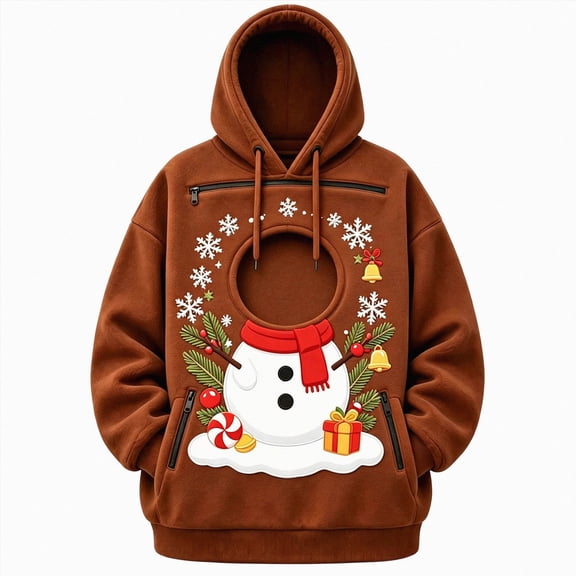 Matching Couple Christmas Pet Pouch Hoodie, Dog Carrier Sweatshirt,Zip Pockets,Xmas Print