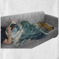 thumbnail image 6 of Saying Soft Flannel Fleece Blanket, Valentines Day Themed Composition Love Message and Waves at the Ocean Illustration, Cozy Plush for Indoor and Outdoor Use, 50" x 70", Multicolor, by Ambesonne, 6 of 6
