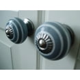 thumbnail image 3 of Perilla Home Printed Ceramic Knobs for Cabinet Vintage Kitchen - Set of 8 Assorted Decorative Cupboard Door & Wardrobe Drawer Pulls Chrome Hardware Handle Mix Design Knobs (White & Grey), 3 of 5
