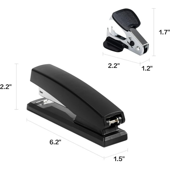12 Pack Staplers with 12000 and 12 Removers, Black Desk Stapler, 25 Sheet Capacity