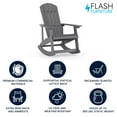 thumbnail image 2 of Flash Furniture Savannah Poly Resin Rocking Adirondack Chair - Light Gray, 2 of 17
