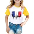 thumbnail image 1 of TZEWGL Chemise Décontractée pour Nouveau-Né Tourisme Urbain Imprimé Commémoratif Manches Courtes Raglan Taille 2-3T, 1 of 4