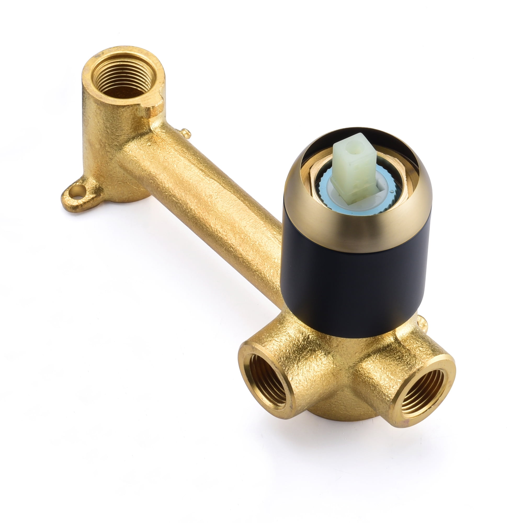 SUMERAIN Wall Mount Tub Faucet Bathroom Bathtub Faucet with Long Tub Filler Spout Black and Gold Finish Single Handle