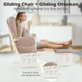 thumbnail image 6 of Costway Glider and Ottoman Cushion Set Wood Baby Nursery Rocking Chair Pink, 6 of 11