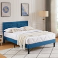 thumbnail image 4 of VECELO Queen Size Bed Frame, Modern Platform Bed Frame with Adjustable Button Tufted Upholstered Headboard for Bedroom, No Box Spring Needed, Easy Assembly, Blue, 4 of 9