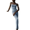 thumbnail image 2 of Txlixc WFaldas largas de tirantes de verano para mujeres, faldas de lazo cuadrado de pasta sólida para clubes de fiestas Txlixc moda, 2 of 6