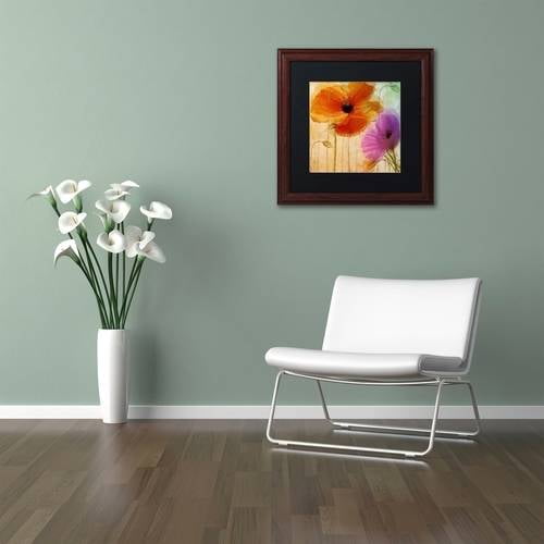 Trademark Fine Art "Penchant For Poppies II" Canvas Art by Color Bakery Black Matte, Wood Frame