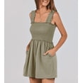 thumbnail image 5 of Women's Summer Casual Smocked Rompers Square Neck Sleeveless Loose Shorts Jumpsuit Beach Vacation Outfits, 5 of 6