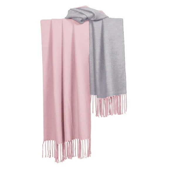 Ahabrexf Women's Double Sided Thickened Warm Shawl and Scarf for Winter