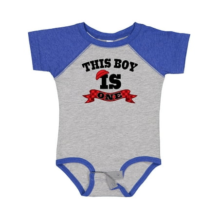 

Inktastic 1st Birthday Buffalo Plaid Lumberjack Gift Baby Boy Bodysuit