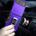 thumbnail image 2 of TJS for Motorola Razr 2023 / Razr 40 Phone Case, [Military Grade] Heavy Duty Magnetic Support Ring Kickstand Cover for Moto Razr 2023 / Razr 40 (Purple), 2 of 7