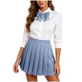 thumbnail image 5 of Pleated Skirt for Women Ihhxva High Waist A-Line School Uniform Mini Flared Cute Plaid Stretchy Cotton Casual Daily Office Wear Summer XS-3XL, 5 of 9