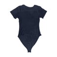 thumbnail image 4 of Telankuip Crew Neck Short Sleeve Bodysuits for Women Summer Solid Color Basic Stretchy Bodycon Jumpsuits Lightweight Soft Comfortable Casual Romper Workout Outfit Navy XL, 4 of 4