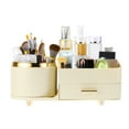 thumbnail image 1 of Organizador de Maquillaje Único Bargains Organizador de Maquillaje Giratorio de 360° para Tocador con Cajones para Lociones Brochas Crema Blanca, 1 of 7